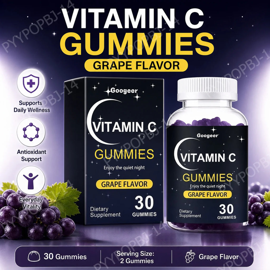 Googeer Vitamin C Gummies Grape Flavor – 30 Count Vitamin C Gummies Qst