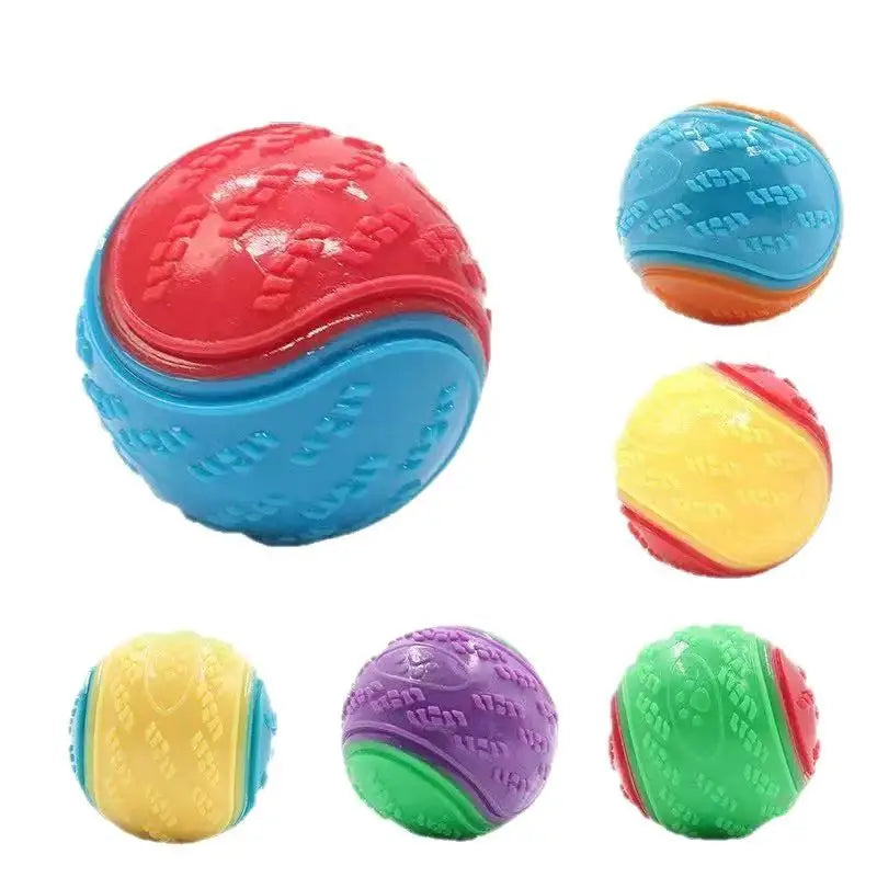 Durable Dog Chew Ball Interactive Pet Toy – Rubber & Fleece Dog Chew Toy Qme