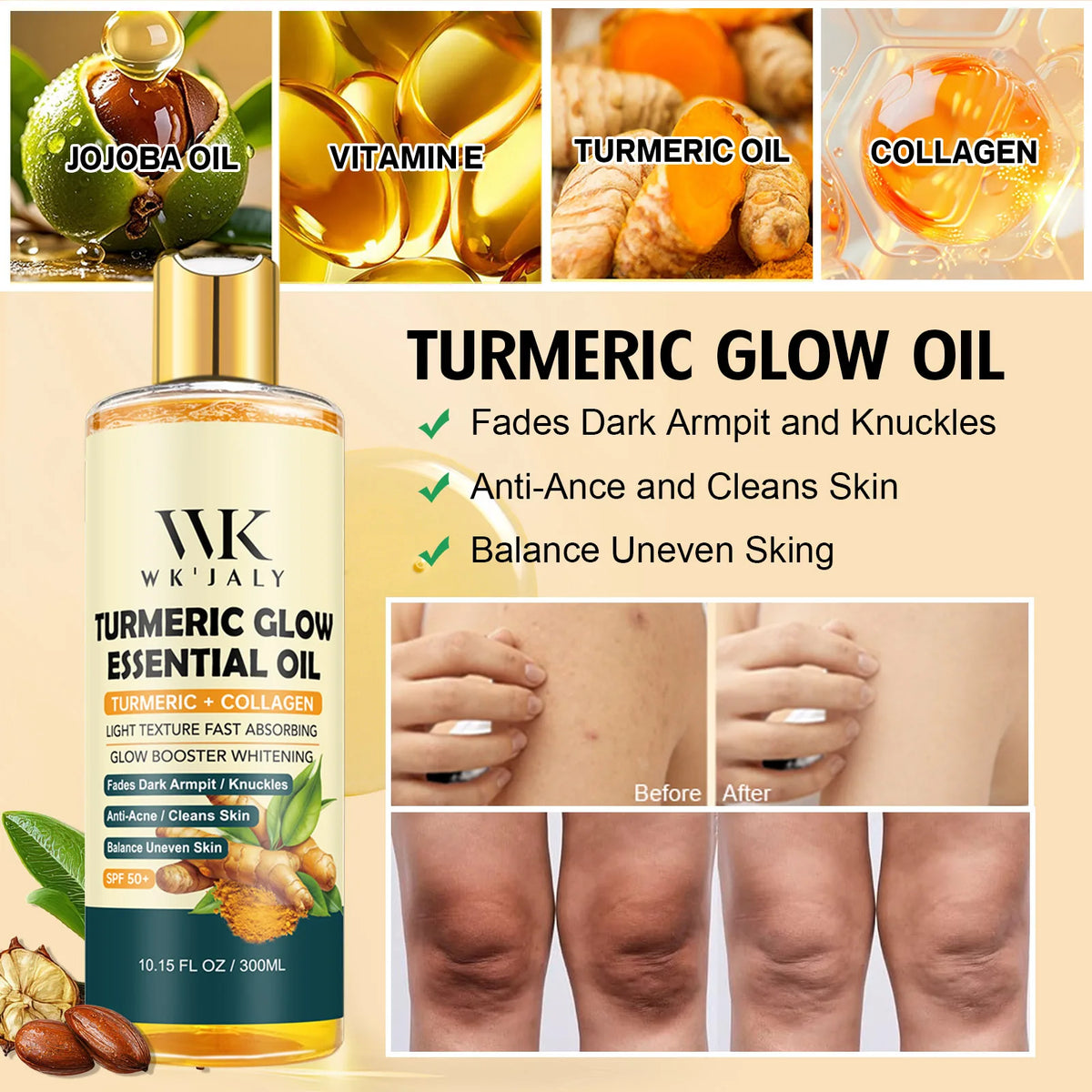 WK'JALY Brightening Body Oil – Even Skin Tone & Deep Moisture Brightening Body Oil Qst