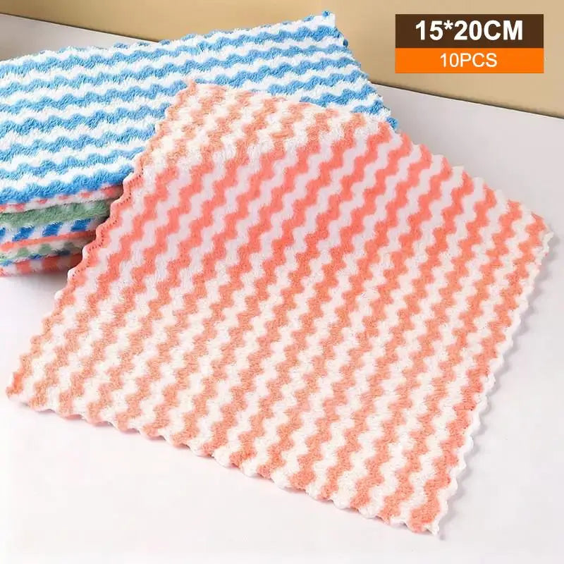 Rainbow Cotton Dishwashing Cloths – Absorbent & Lint-Free Kitchen Cleaning Cloth Qme A12