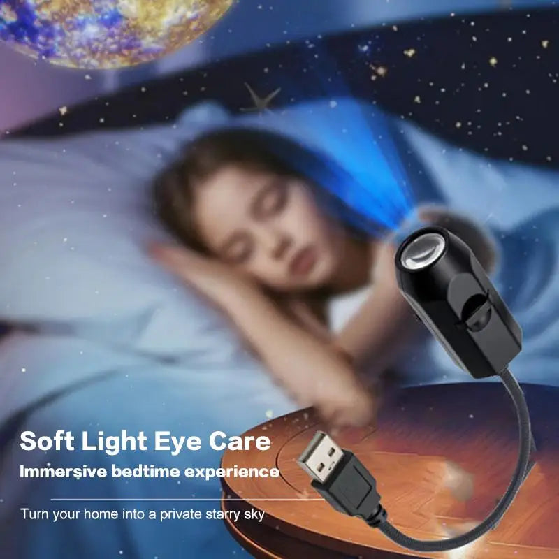USB Moon Earth Starry Sky Projector Lamp – 4 Color LED Night Light Projection Night Light Qme