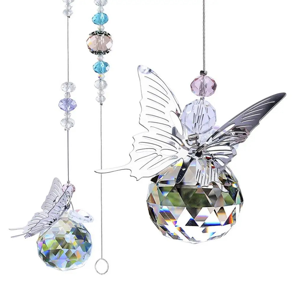 Butterfly Crystal Ball Sun Catcher Hanging Home Decoration Crystal Sun Catcher Qme A