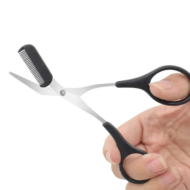 Stainless Steel Eyebrow Trimmer Scissors with Comb | Makeup Tool Eyebrow Trimmer Qme