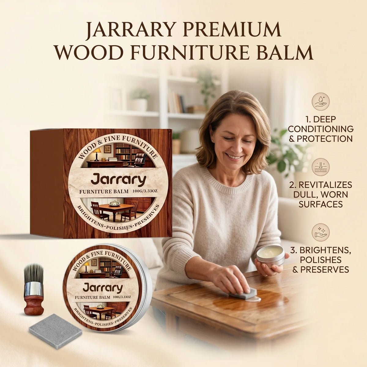 Wood Furniture Care Balm – Restore, Clean & Protect Furniture Care Balm Qme