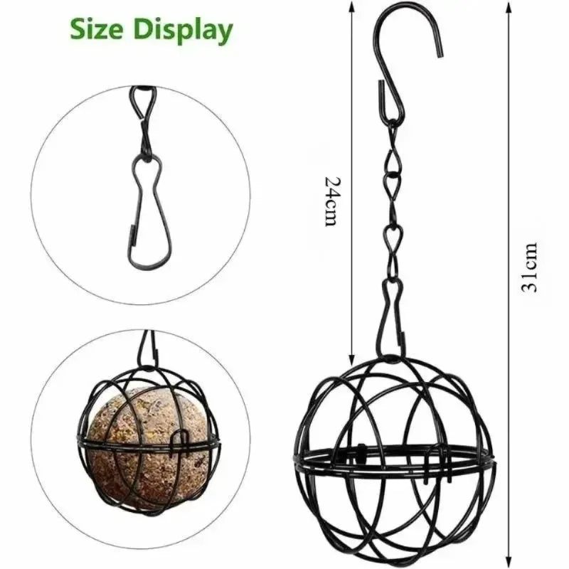 Metal Suet Ball Bird Feeder Hanging Chain – Squirrel Proof Hanging Bird Feeder Qme