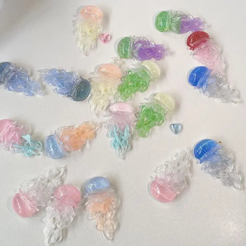 Y2K Jelly Jellyfish Charm Keychain Beaded Phone Pendant Charm Keychain Qme
