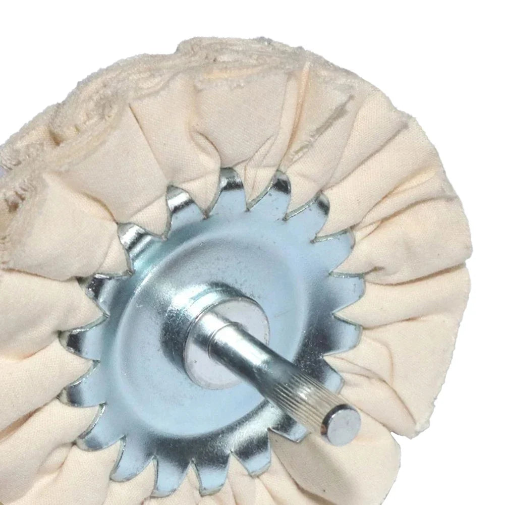 White Cotton Buffing Wheel 100mm Polishing Bit 6mm Shank Polishing Buffing Wheel Qme