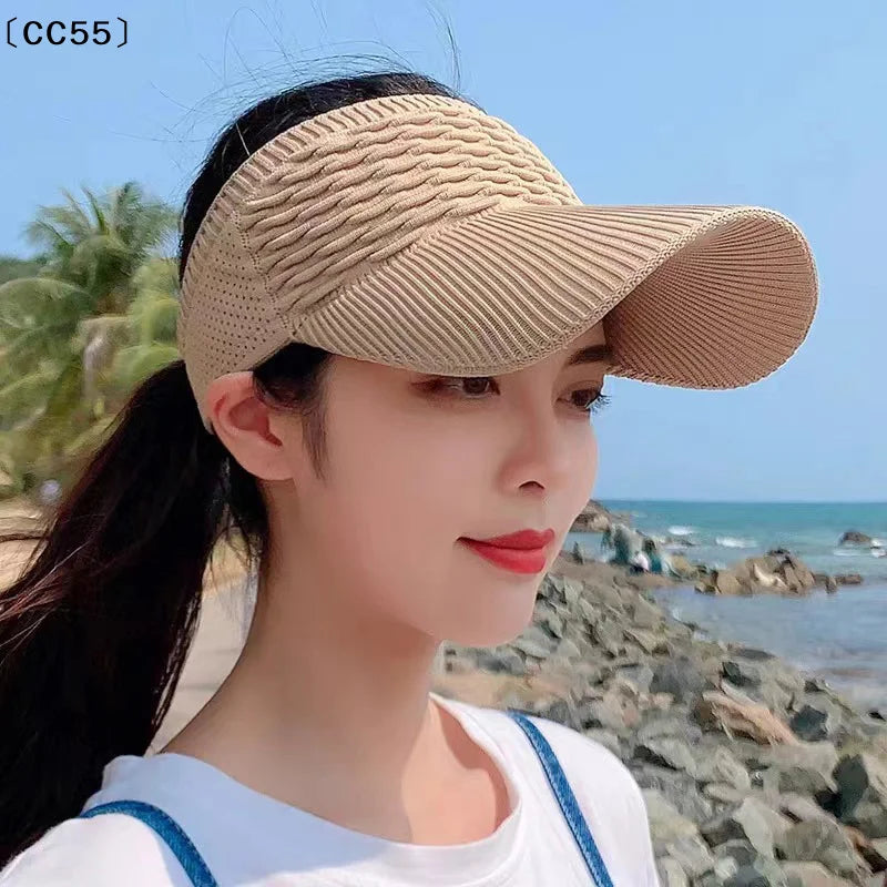 Women's Open Top UV Sun Visor Cap – Summer Beach Hat Sun Visor Cap Qst