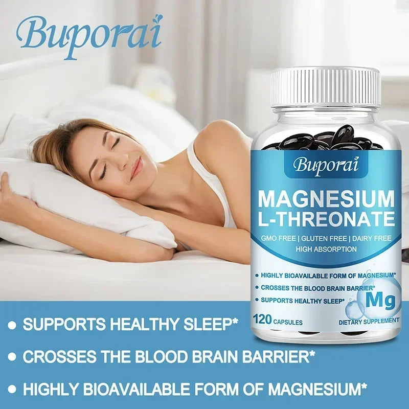 Magnesium L-Threonate Capsules – Focus, Memory & Nerve Support Mineral Supplement Qst
