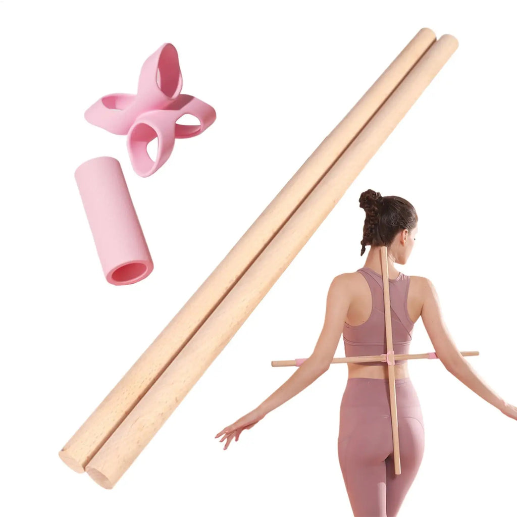 Yoga Stick 2-Pack – Pilates Stretching Pole, Home & Gym Pilates Stretching Pole Qst