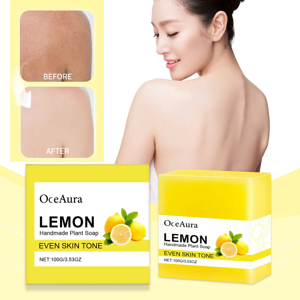 OCEAURA Lemon Essential Oil Handmade Soap Bar 3.35 oz Handmade Soap Bar Qst