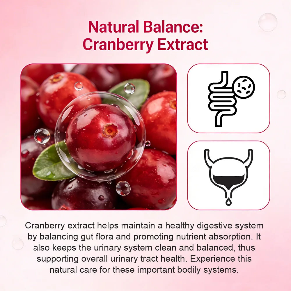 Women's Probiotics 60B CFU Capsules – Cranberry, Gut & pH Balance Probiotic Supplement Qst