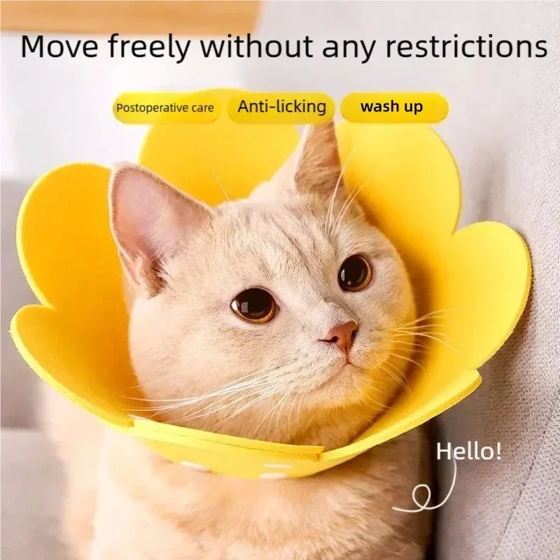 Soft Flower Pet Recovery Collar – Adjustable E-Collar for Cats & Dogs Pet Recovery Collar Qme