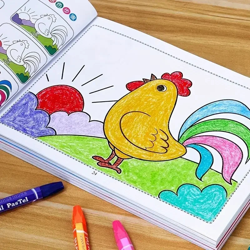 Kids 46-Page Drawing Painting Coloring Book | Educational Art Kids Activity Book Qme
