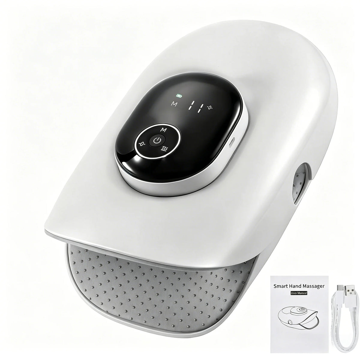 VIMYSHOW Hand Massager – 4 Modes, Finger Stretch & Kneading Hand Massager Qst WHITE