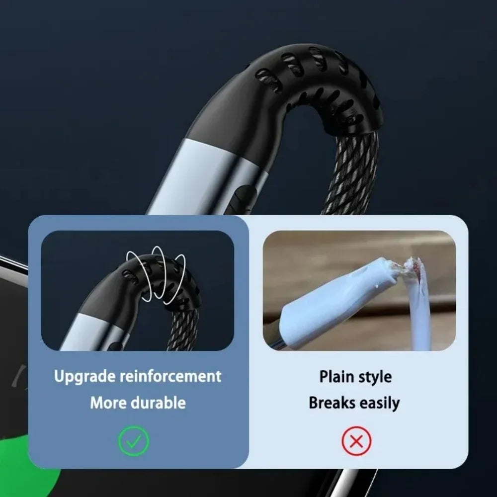 USB-C 100W Fast Charging Nylon Braided Cable 5A PD USB-C Charging Cable Qme