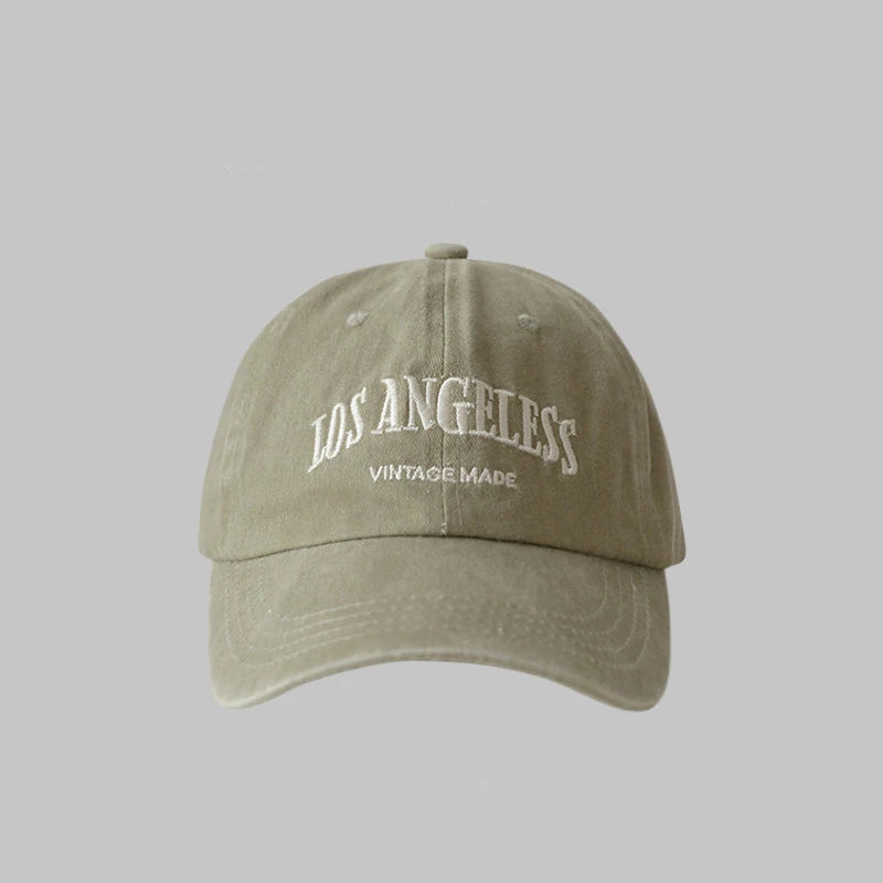 Retro Cotton Baseball Cap Unisex Embroidered Adjustable Hat Baseball Cap Qst khaki