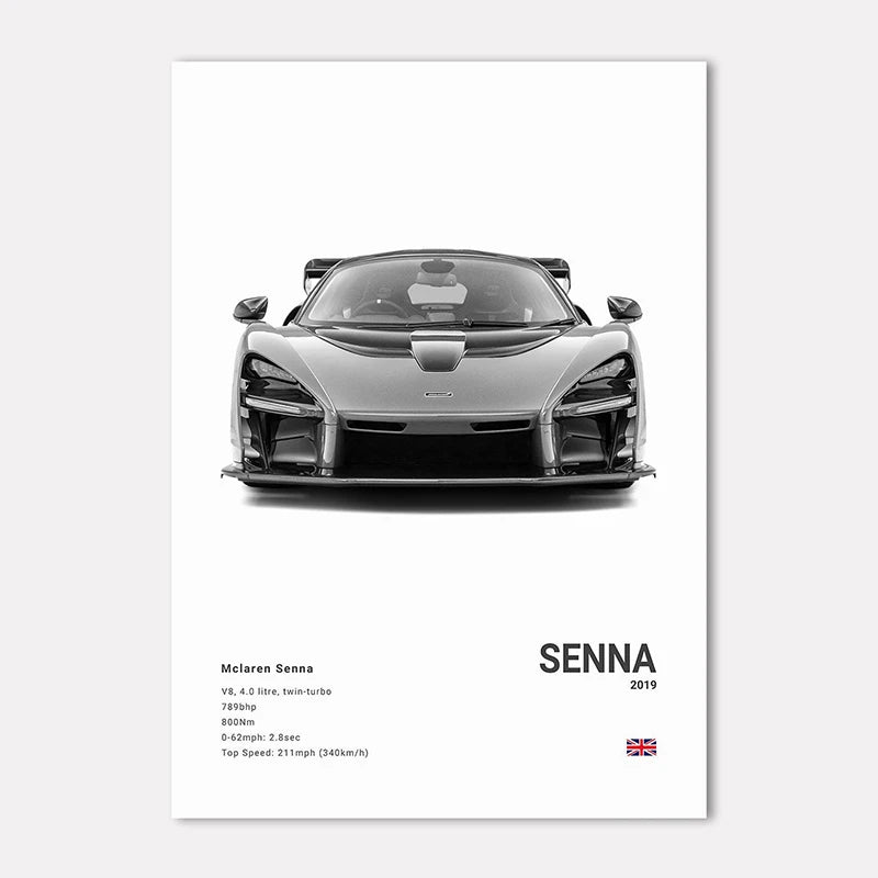 Supercar Canvas Wall Art Poster – M4 P1 Divo STO SVJ Unframed