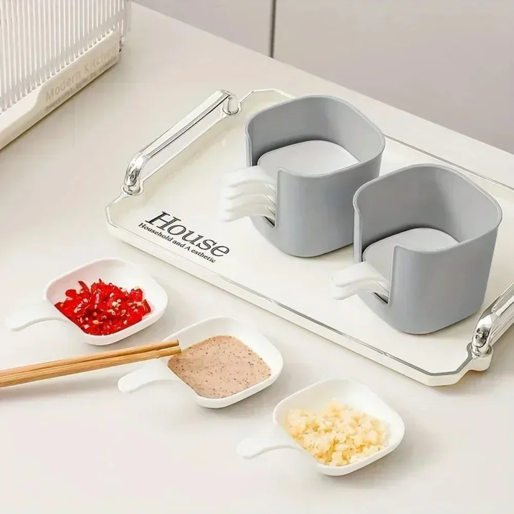 7-Piece Tomato Dipping Dish Set – Sauce & Seasoning Plates Dipping Dish Set Qme