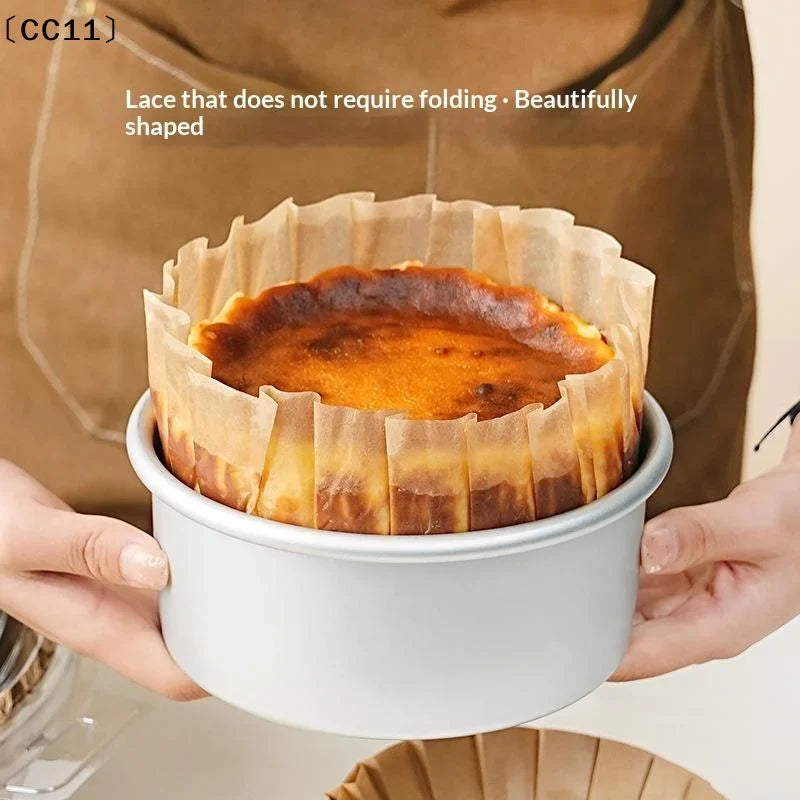 Basque Cheesecake Foldable Oil Paper Cake Mold 50 Pack Disposable Cake Mold Qme