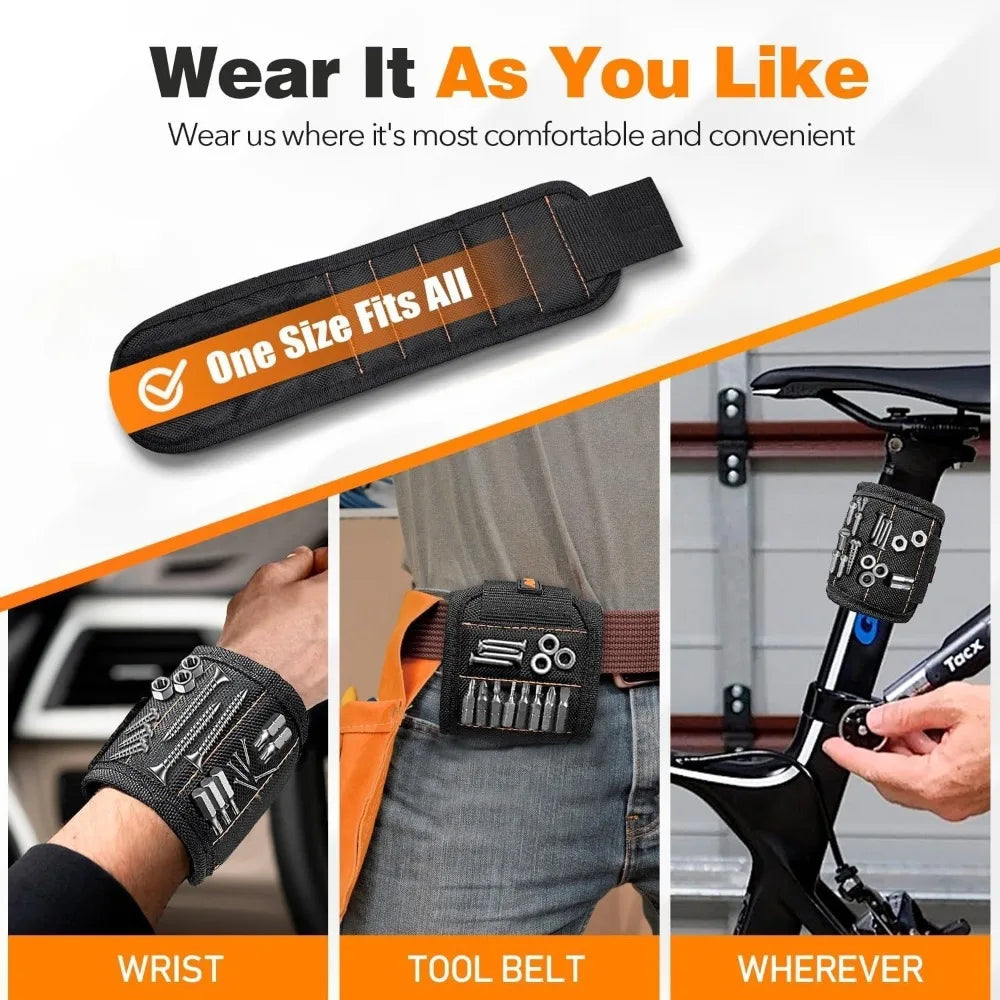 Magnetic Wristband Tool Holder – Adjustable Wrist Belt Magnetic Wrist Tool Holder Qme