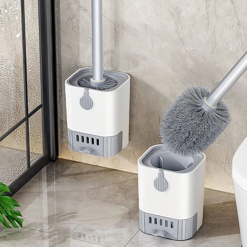 Multi-Functional Toilet Brush & Holder | Bathroom Cleaner Toilet Brush Set Qme White