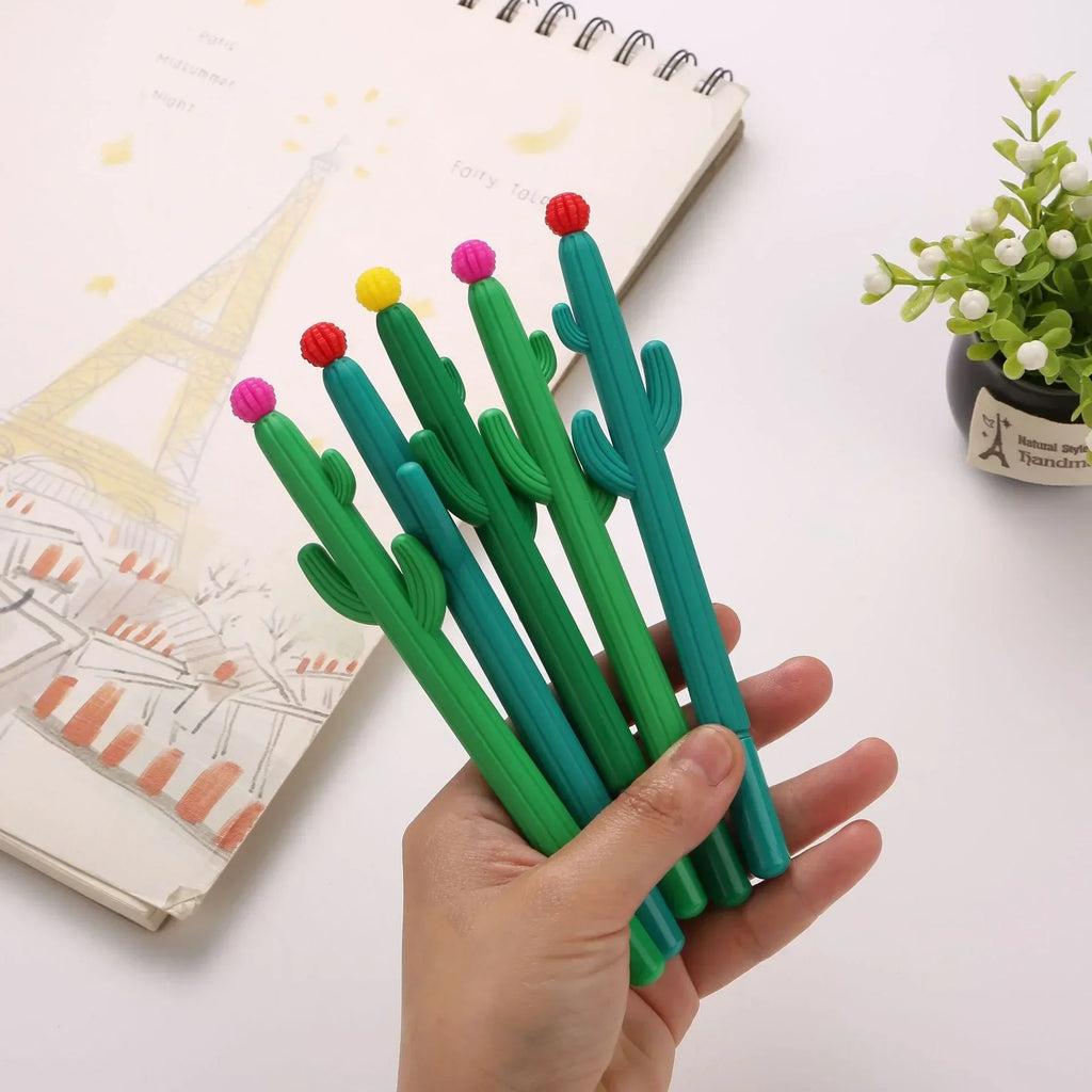 Cactus Shaped Black Gel Ink Ballpoint Pen – 12-Pack Novelty Novelty Ballpoint Pen Qme