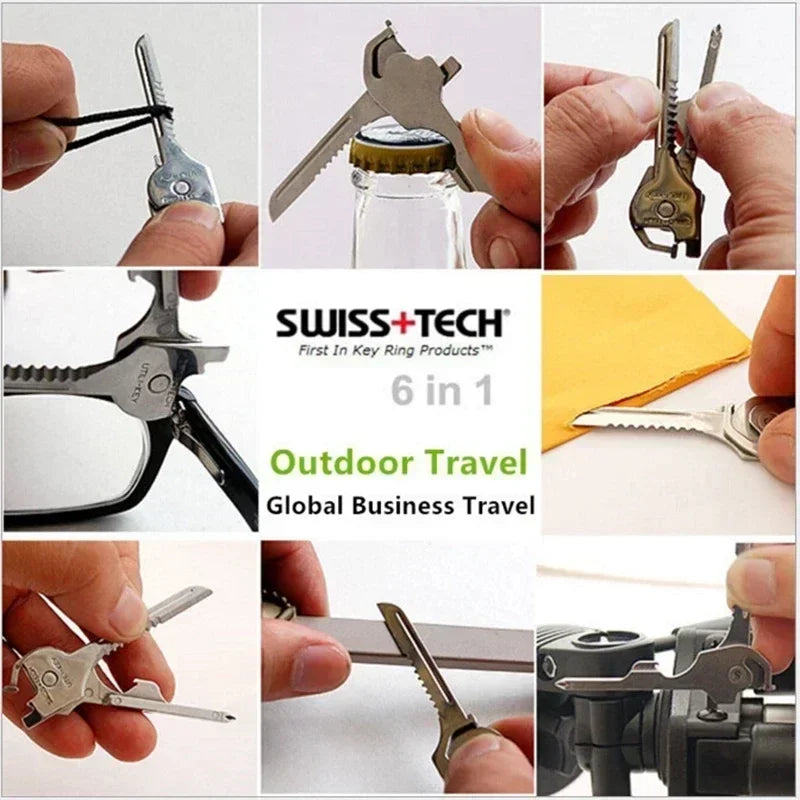 Swiss Tech Utili-Key 6-in-1 Multifunction Keychain Tool Multifunction Keychain Tool Qme
