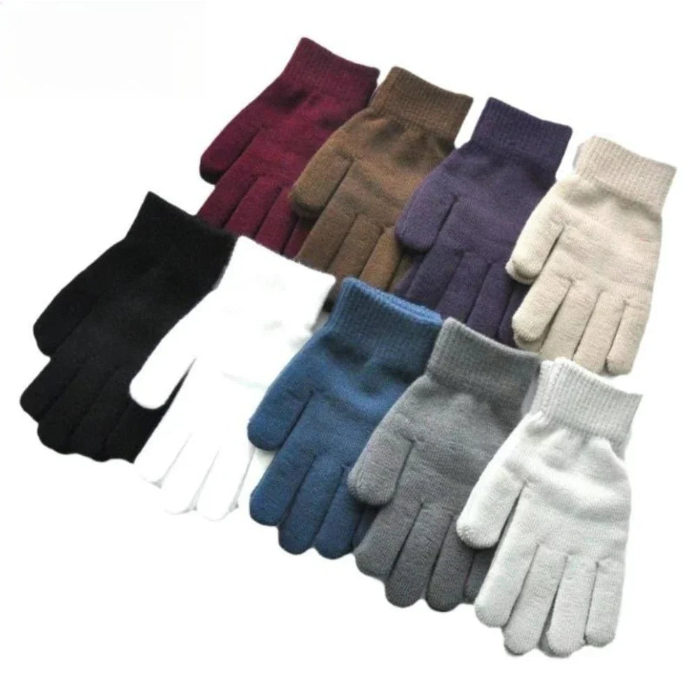 Winter Knitted Gloves Soft Thermal Elastic Cuff – 2 or 5 Pairs Winter Knitted Gloves Qme