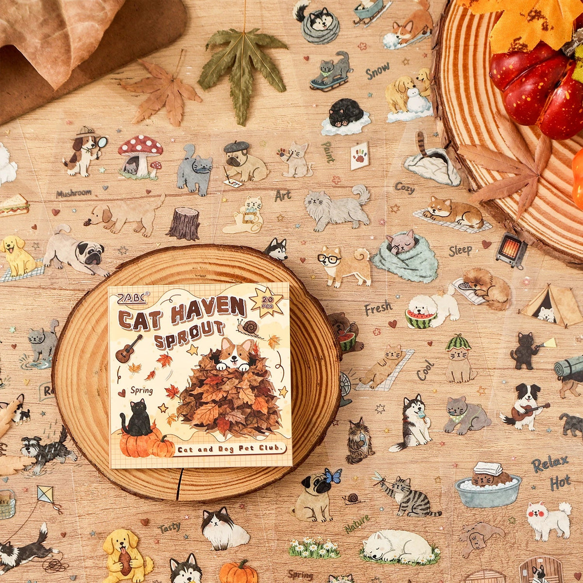 Cute Pet Die Cut Sticker Book 20 Sheets Retro Cartoon Die Cut Sticker Book Qme