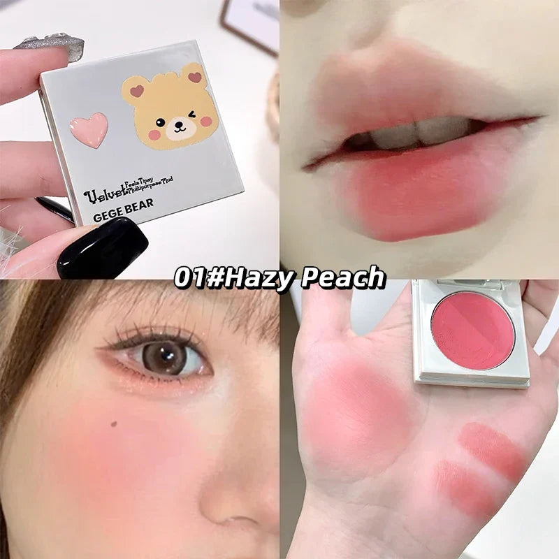 Gege Bear Velvet Lip & Blush Cream | Multi-Purpose, Long-Lasting Lip & Blush Cream Qme GX1236-1