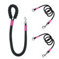 Reflective Nylon Dog Leash – Dual Handle & 360° Hook Dog Leash Qst Black