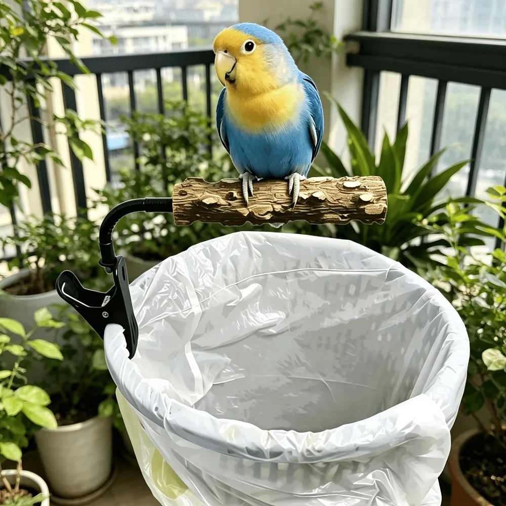 Clip-On Bird Potty Training Perch | Adjustable Natural Wood Bird Training Perch Qme