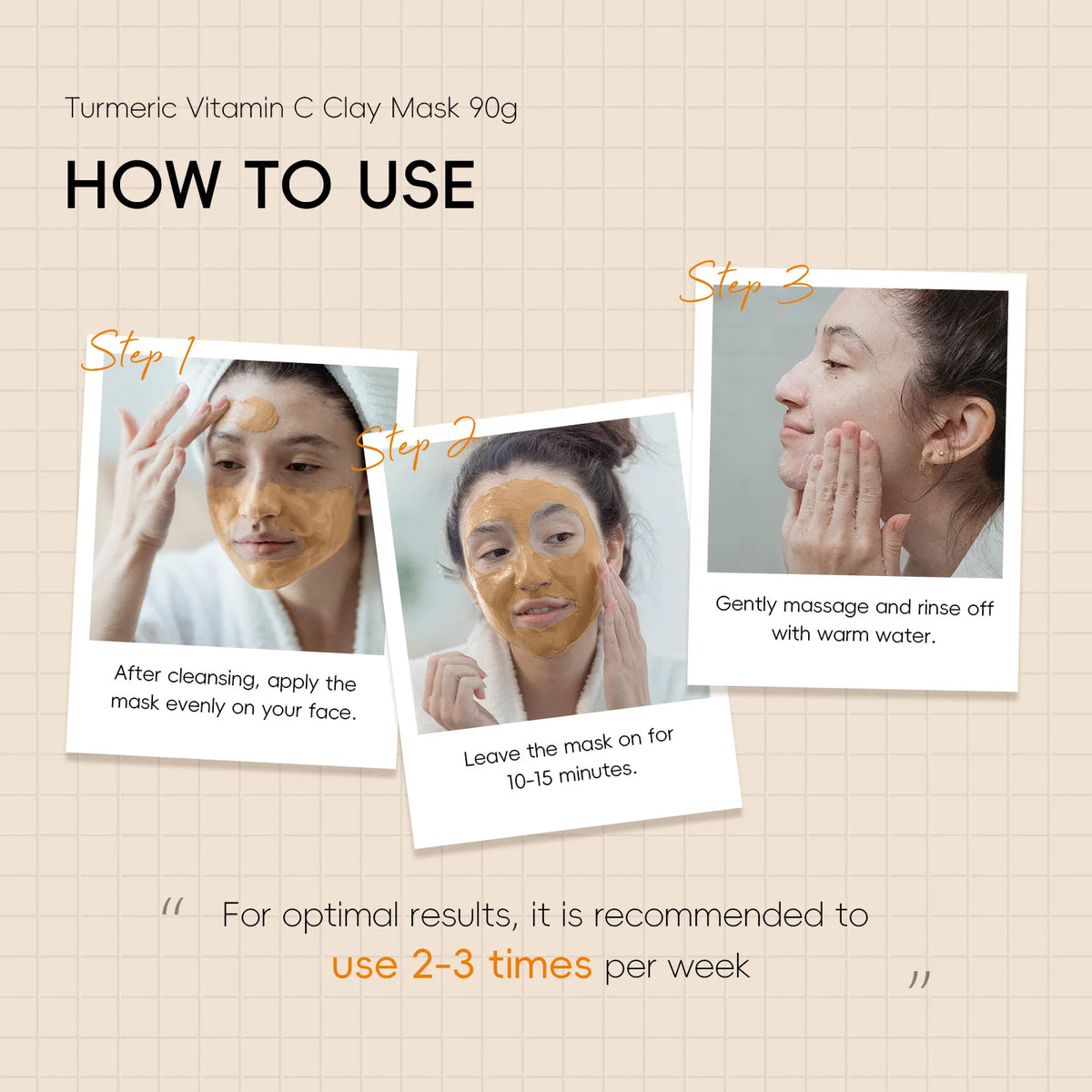 Turmeric Vitamin C Mud Mask – Deep Cleanse & Pore Refining Clay Face Mask Qst