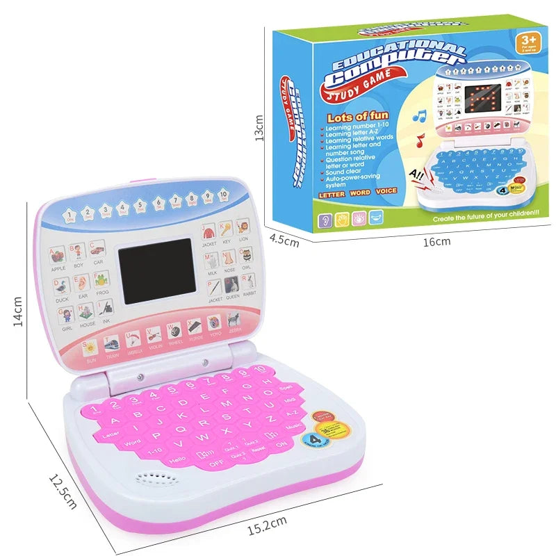 Kids English Learning Laptop Toy – ABC, Numbers & Spelling Kids Learning Toy Qme Red