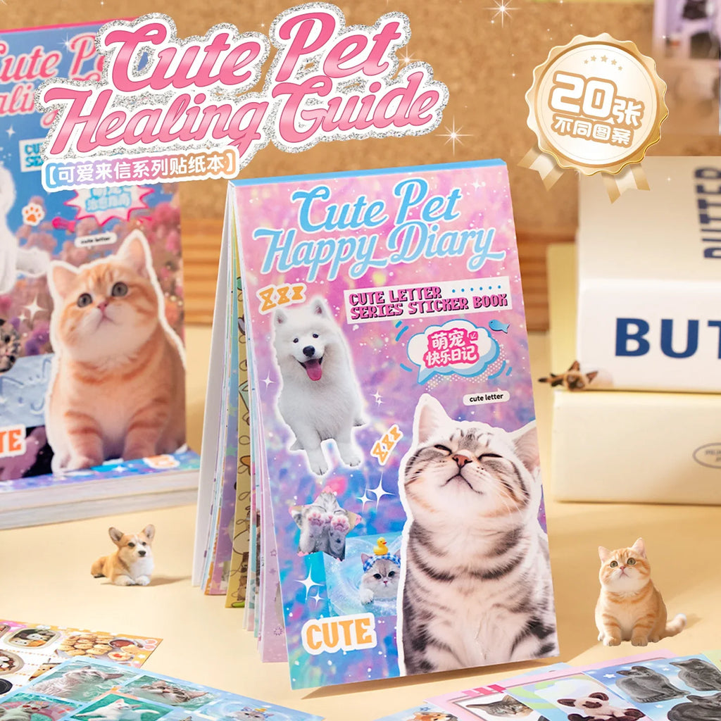 Cute PET Die Cut Sticker Book – Cartoon Scrapbooking Sheets Die Cut Sticker Book Qme