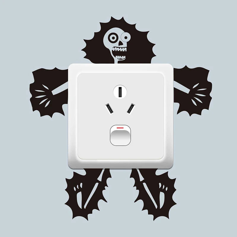 Skeleton Switch Sticker – Halloween Wall Decal Self-Adhesive Wall Decal Sticker Qst