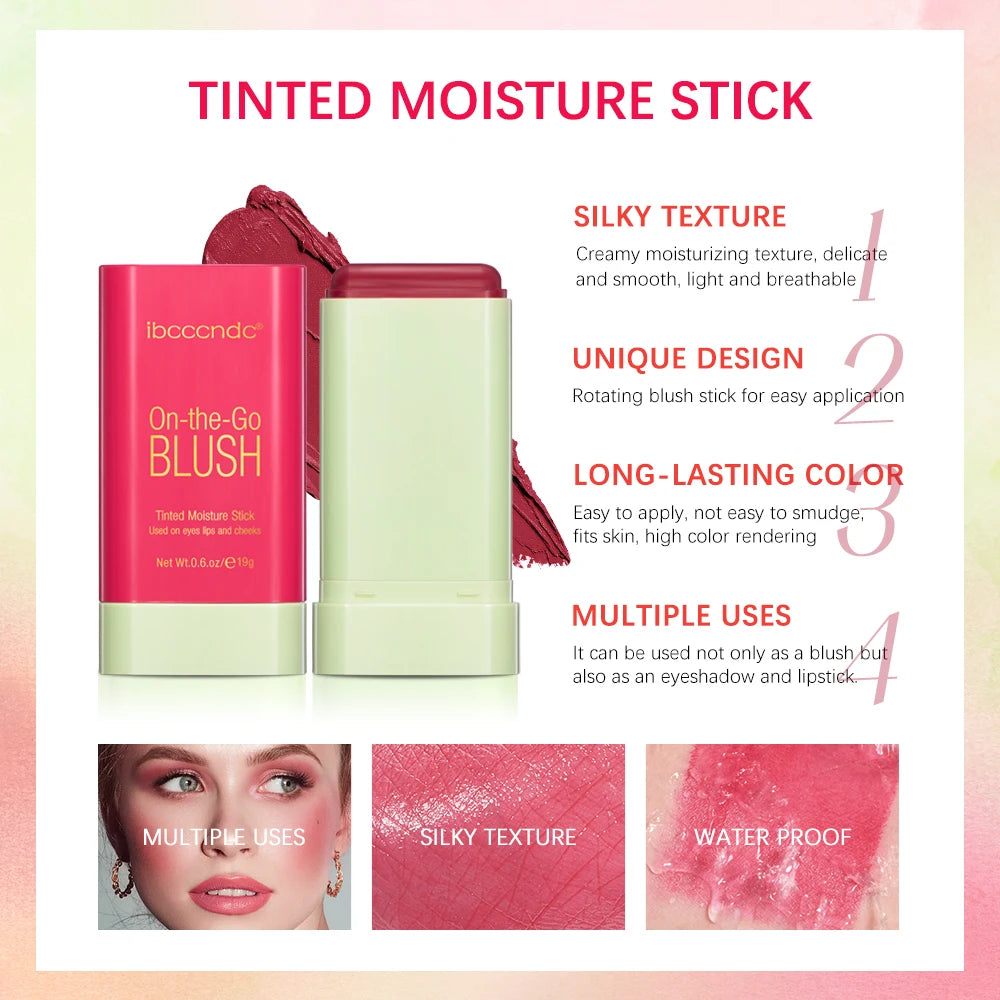 ibcccndc Cream Blush Stick – Multi-Use Lips & Cheeks, 3 Shades Cream Blush Stick Qst
