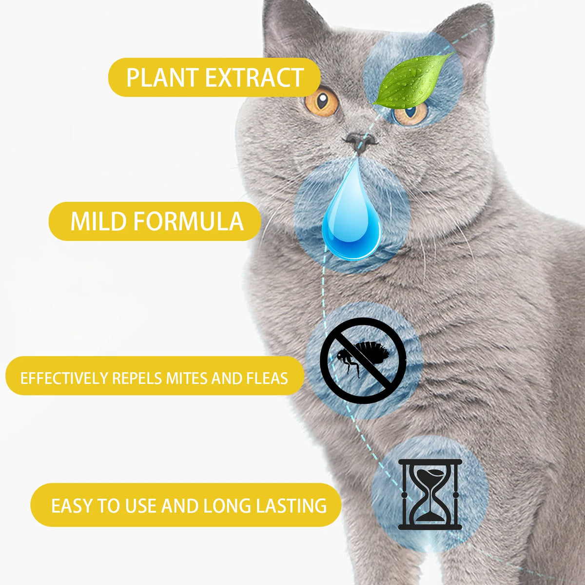 YEGBONG Cat Flea & Tick Treatment Drops | Insect Repellent Cat Flea Treatment Qst