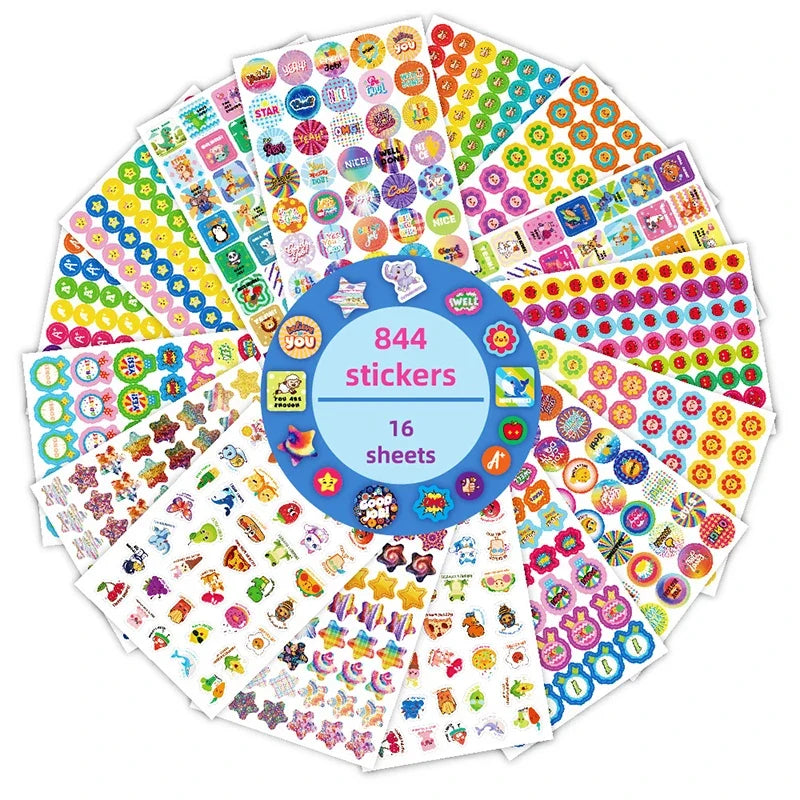 844 Motivational Reward Stickers for Teachers & Classrooms Reward Sticker Pack Qme 844Pattern 16 Sheets