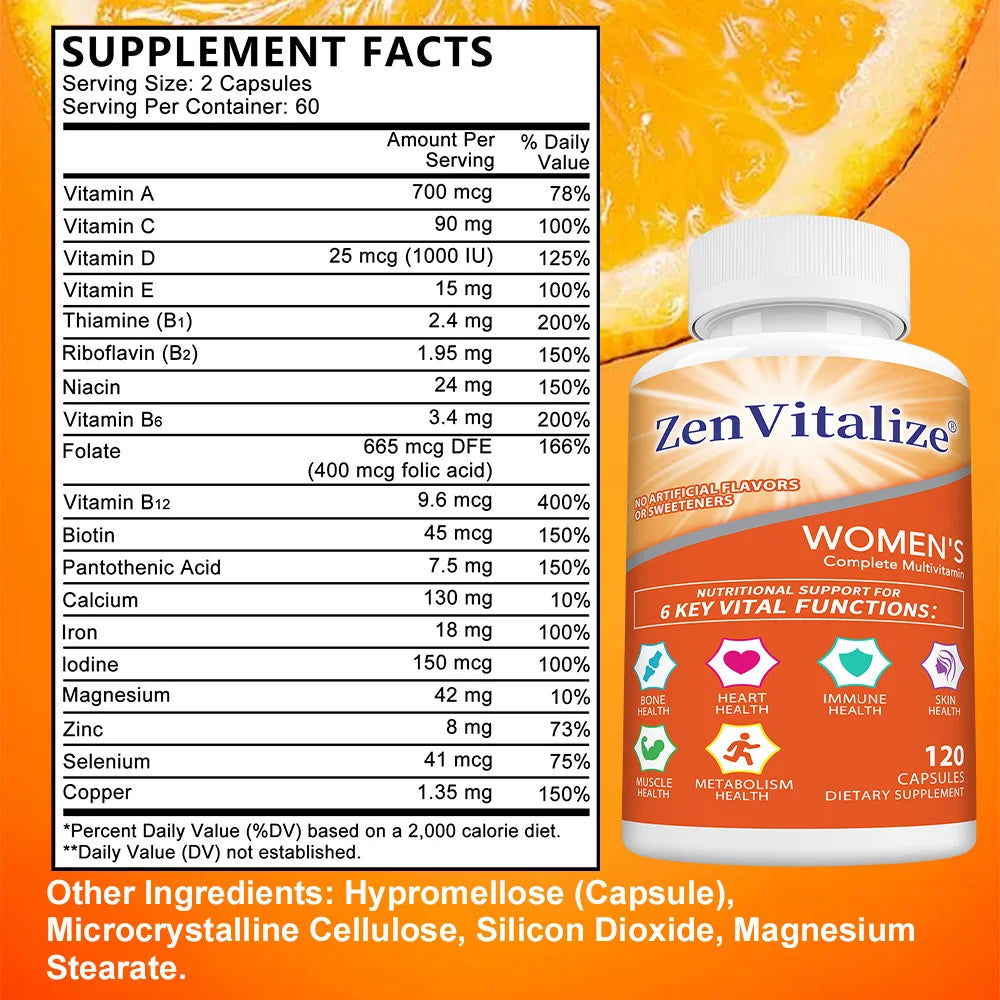 Women's Multivitamin – Vitamins A C D E Zinc Biotin Folic Acid Women's Multivitamin Qst