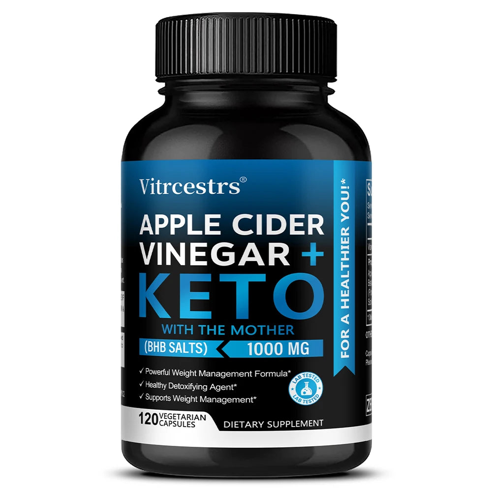 VITALXTRA Apple Cider Vinegar Keto Capsules | Non-GMO ACV Keto Supplement Qst 120 count-1 bottle