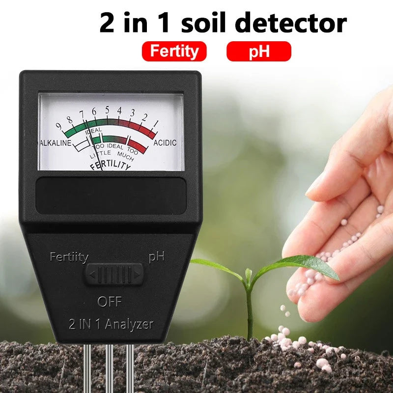 3-Probe Soil pH & Fertility Meter | Garden Plant Tester Soil pH Tester Qme