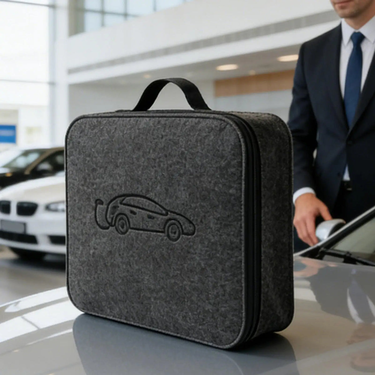 Weatherproof Felt EV Charging Cable Storage Bag & Organizer EV Charger Storage Bag Qst