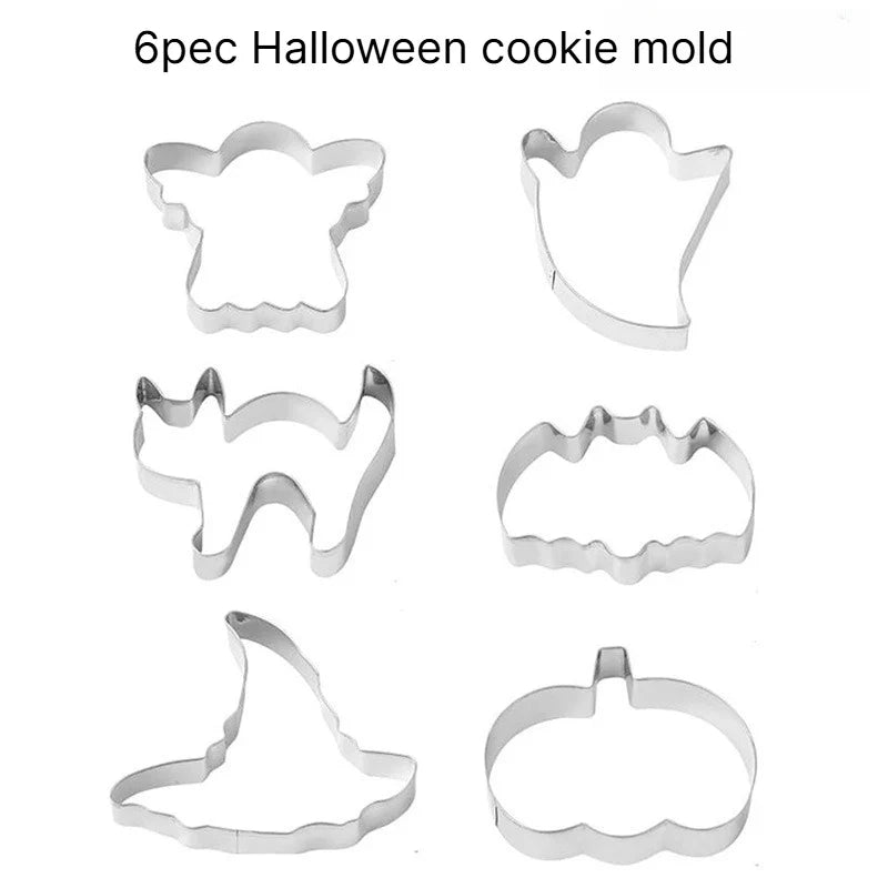 Halloween Cookie Cutters – 12-Piece Stainless Steel Baking Set Cookie Cutter Set Qme 6PCS biscuit mold