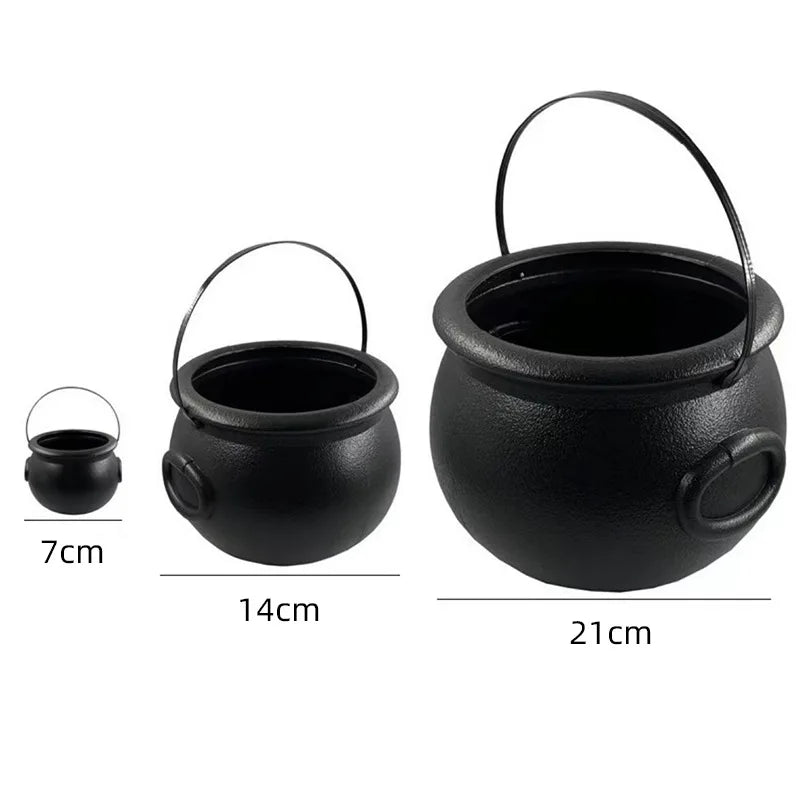 Halloween Witch Pumpkin Candy Pail | Black Flame Lantern Bucket Halloween Candy Pail Qme