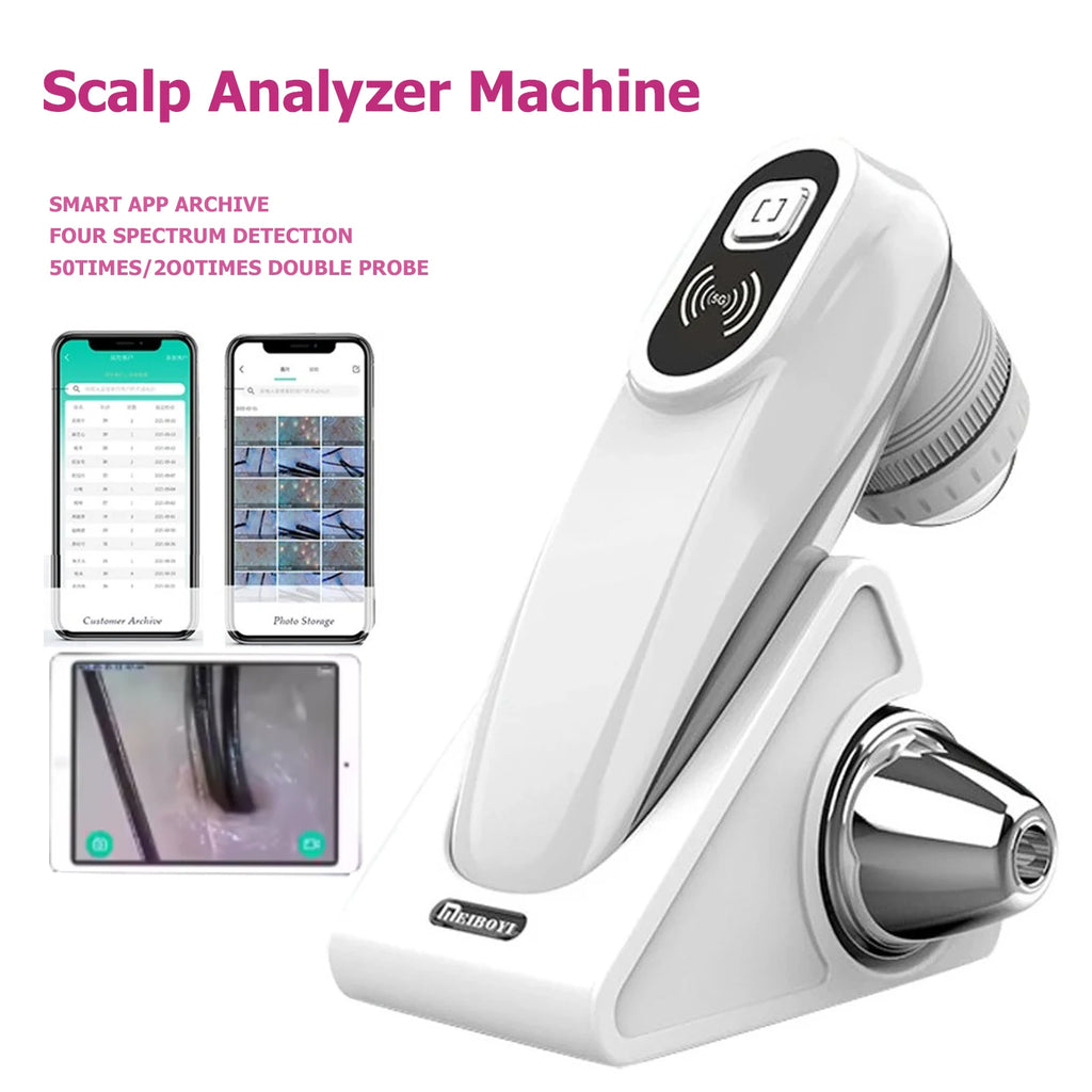 WiFi Scalp & Hair Follicle Analyzer 50X/200X UV Skin Detector Scalp Hair Analyzer Qst