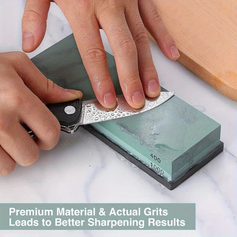 Dual Grit Diamond Knife Sharpening Grindstone | Kitchen & Industrial Knife Sharpening Stone Qme