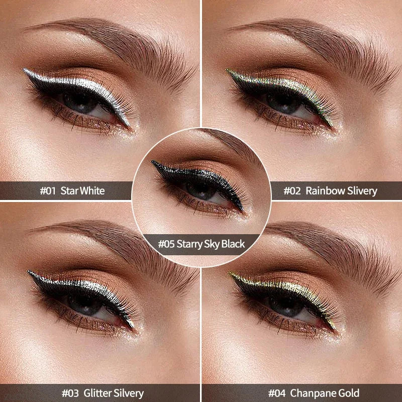 5-Color Diamond Glitter Liquid Eyeliner Set – Waterproof Glitter Liquid Eyeliner Qme