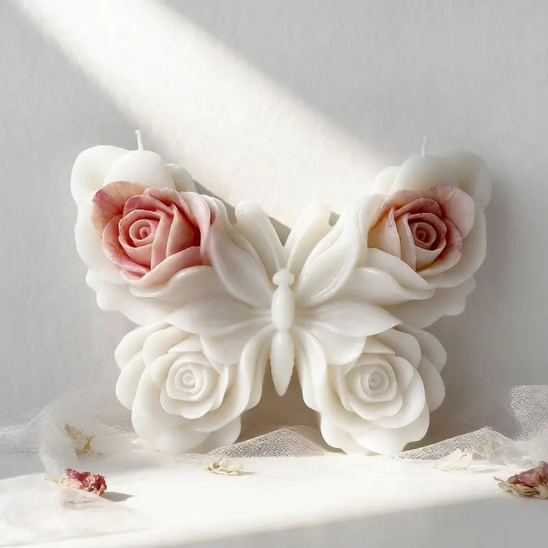 Rose Butterfly Silicone Mold – DIY Candle & Plaster Art Silicone Craft Mold Qst